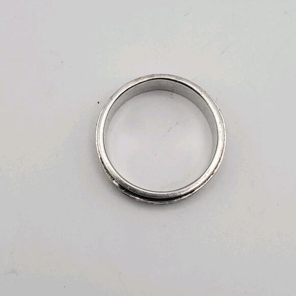 Vintage 925 Sterling Silver Wave Design Band Spinner Ring Size 12.5 - Picture 6 of 10